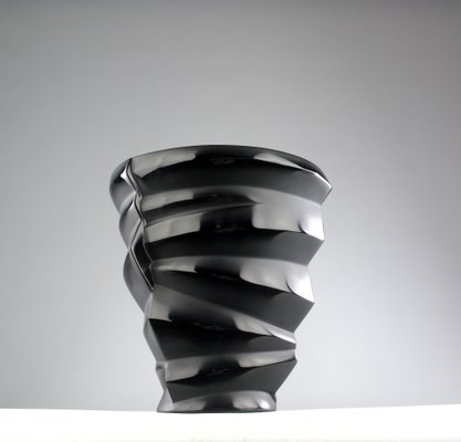 Limited Edition Black Crystal Dixie Vase by Lalique, France, 1990s-KEM-2032097