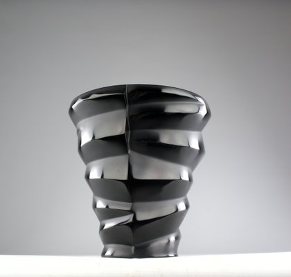 Limited Edition Black Crystal Dixie Vase by Lalique, France, 1990s-KEM-2032097