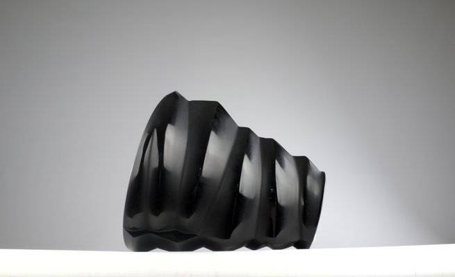 Limited Edition Black Crystal Dixie Vase by Lalique, France, 1990s-KEM-2032097