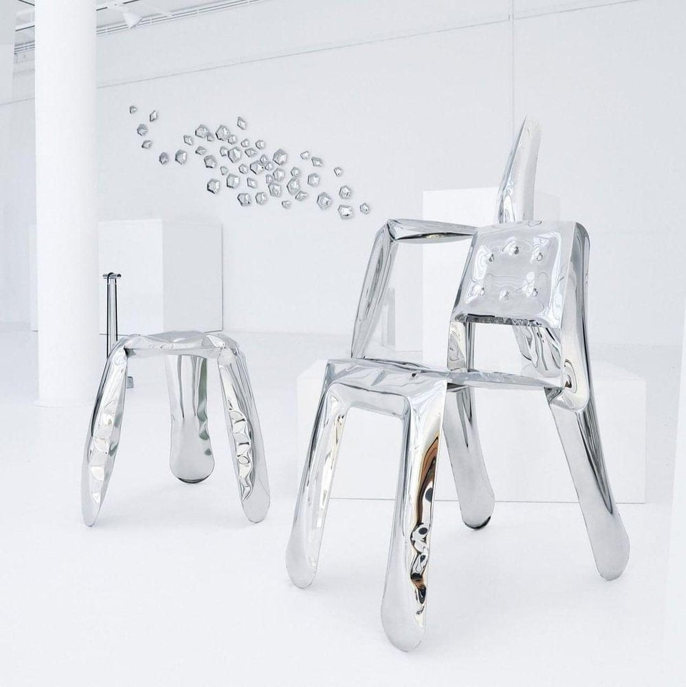 Limited Edition Chippensteel 1.0 Chair in Polished Stainless Steel by Zieta