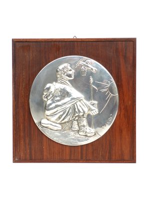 Limited Edition Silver Relief by Giacomo Manzù for Franklin Mint, 1970s-KGD-1785648