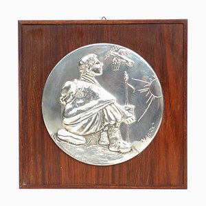 Limited Edition Silver Relief by Giacomo Manzù for Franklin Mint, 1970s-KGD-1785648