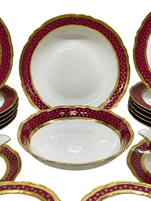 Limoges Dinner Service in Polished Gilding with Agate from Raynaud & Co., Set of 199-UCH-1224268