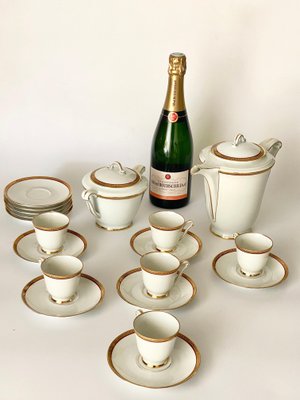 Limoges Porcelain and 24-Karat Gold Coffee Service, 1930s, Set of 19-UR-1431400