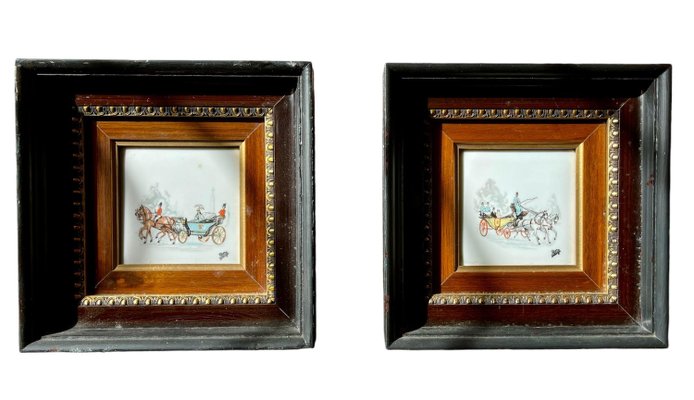 Limoges Porcelain Artworks, 19th Century, Set of 2-NEV-2028813