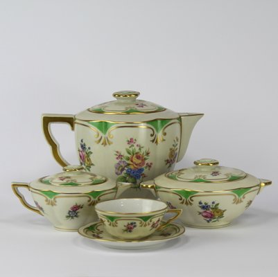 Limoges Porcelain Coffee Set by Charles Ahrenfeldt, Set of 27-NE-1115927