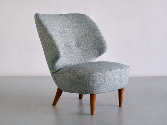 Linen and Elm Easy Chair by Sven Staaf from Almgren & Staaf, 1953-FMT-1389484