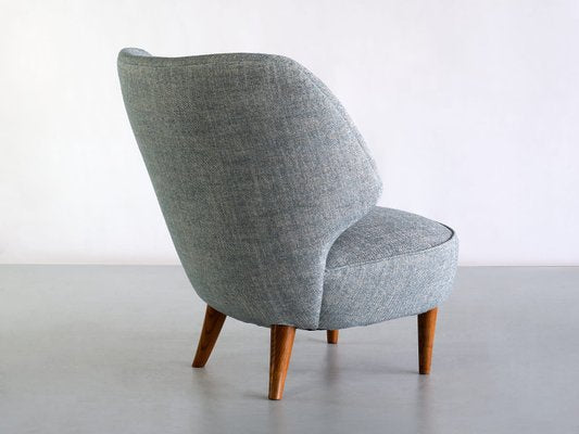 Linen and Elm Easy Chair by Sven Staaf from Almgren & Staaf, 1953-FMT-1389484