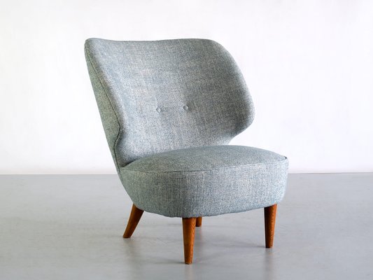 Linen and Elm Easy Chair by Sven Staaf from Almgren & Staaf, 1953-FMT-1389484