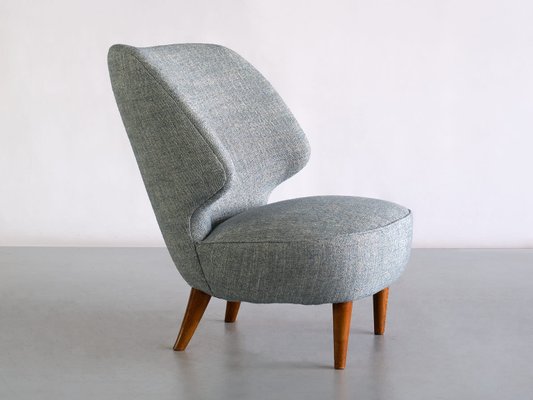 Linen and Elm Easy Chair by Sven Staaf from Almgren & Staaf, 1953-FMT-1389484