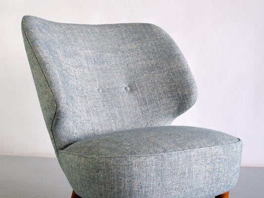 Linen and Elm Easy Chair by Sven Staaf from Almgren & Staaf, 1953-FMT-1389484