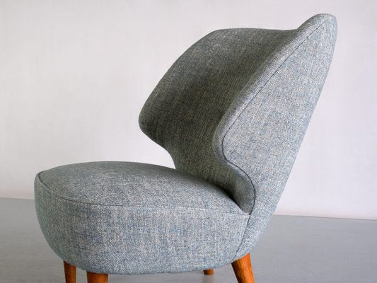 Linen and Elm Easy Chair by Sven Staaf from Almgren & Staaf, 1953-FMT-1389484