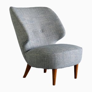 Linen and Elm Easy Chair by Sven Staaf from Almgren & Staaf, 1953-FMT-1389484