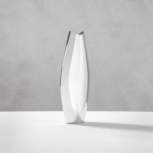 Linen Motor Vase in Silver Metal by Lino Sabattini, 1970s