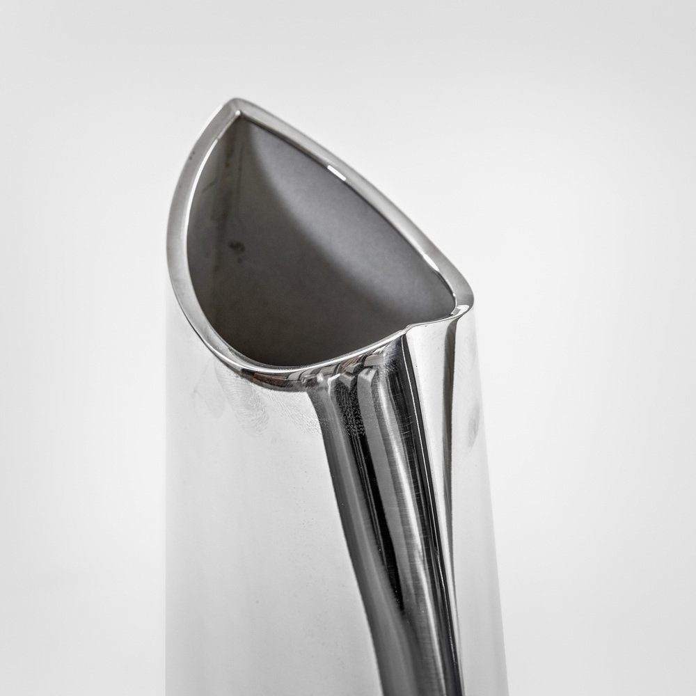 Linen Motor Vase in Silver Metal by Lino Sabattini, 1970s