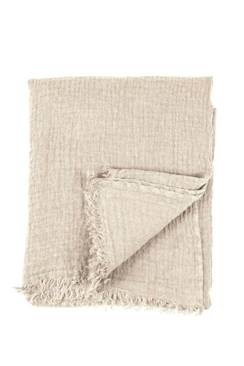 Linen Tasseled Throw Blanket by Once Milano