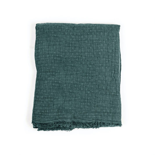 Linen Tasseled Throw Blanket by Once Milano