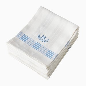 Linen Towels with Embroidery, 1890s, Set of 12-VAP-1335557