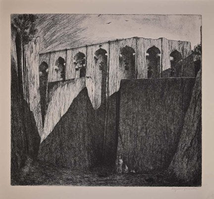 Lino Bianchi Barriviera, Lalibela, Biet Gabriel, Etching, 1941-ZCI-903112