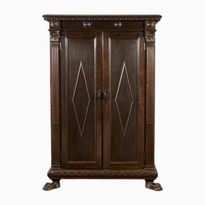 Lion Feet Bookcase Cabinet with Shelves and Drawer, 1900s-RAQ-2016963