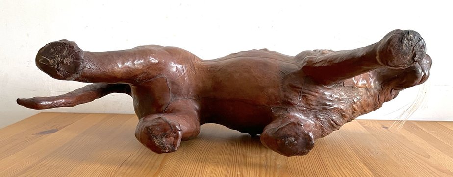 Lion Figure in Leather, 1960s-AAR-1339004