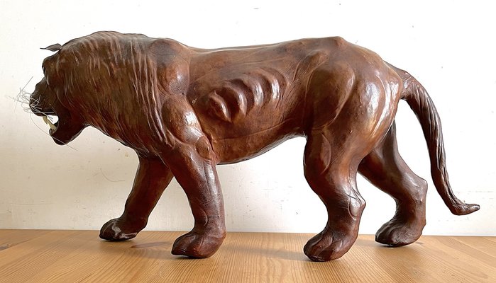 Lion Figure in Leather, 1960s-AAR-1339004