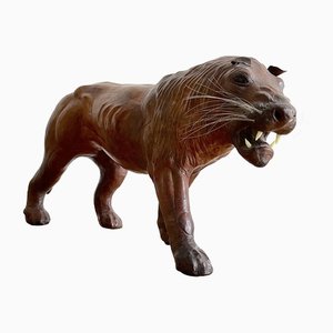 Lion Figure in Leather, 1960s-AAR-1339004