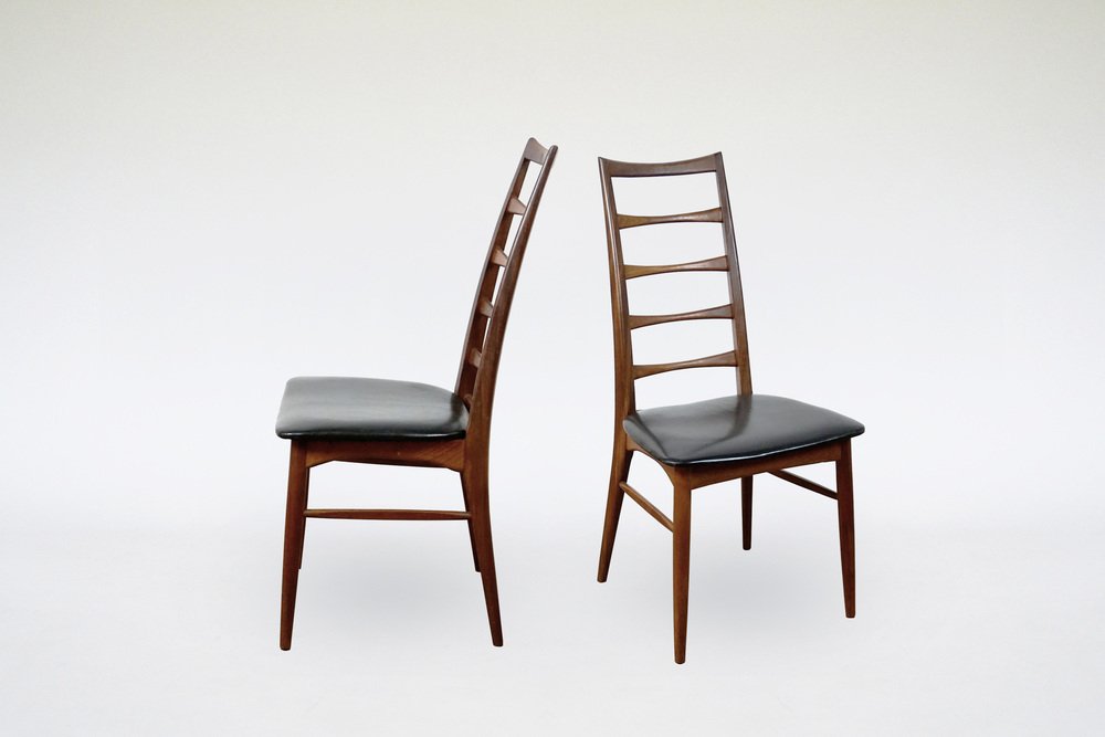 Lis Ladderback Chairs in Teak by Niels Koefoed for Koefoeds Hornslet, 1960s, Set of 2