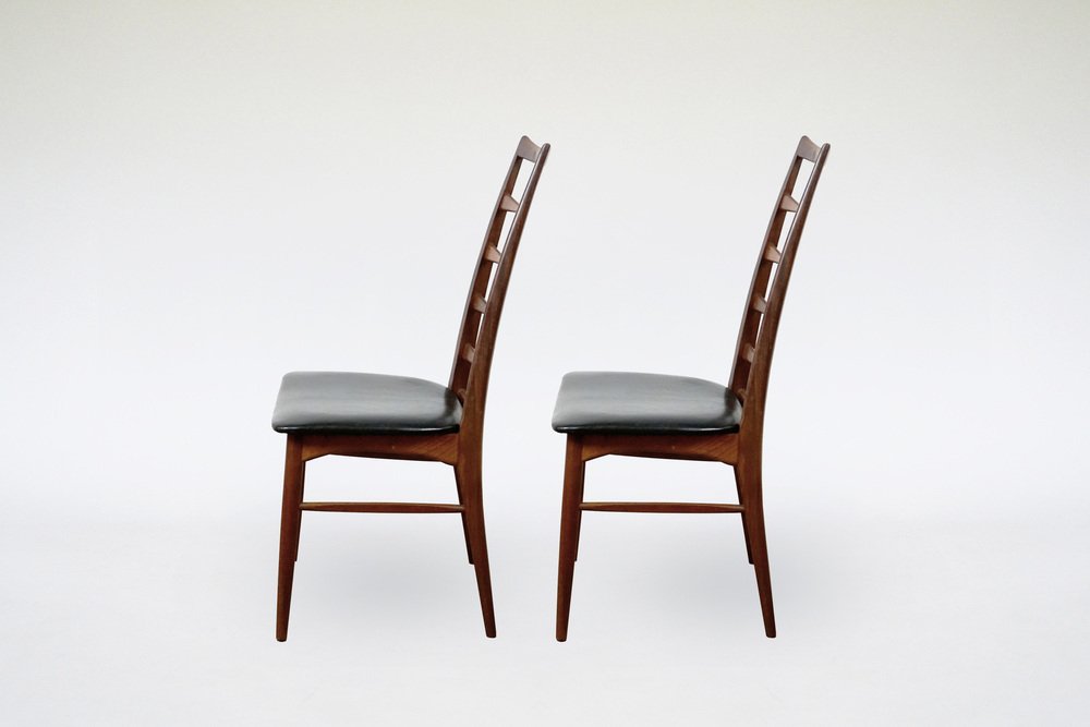 Lis Ladderback Chairs in Teak by Niels Koefoed for Koefoeds Hornslet, 1960s, Set of 2