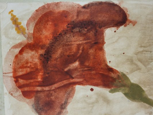 Lis Petersen, Poppies, Collage & Watercolor on Canvas, 2008-NUC-1719930