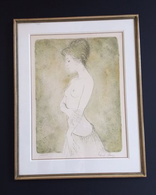 Lithograph, Naked Lady with Skirt, Bernard Chang, 1970s-RQV-988389