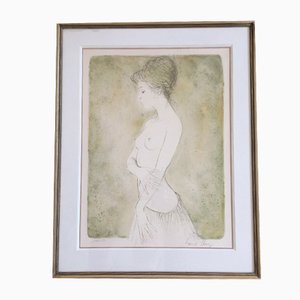 Lithograph, Naked Lady with Skirt, Bernard Chang, 1970s-RQV-988389