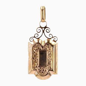 Little Antique French Chiseled Medallion in 18K Rose Gold-OLU-1229991