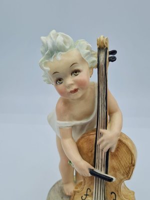 Little Girl with Cello in Ceramic by Arturo Pannunzio, 1950s-OZS-1395850