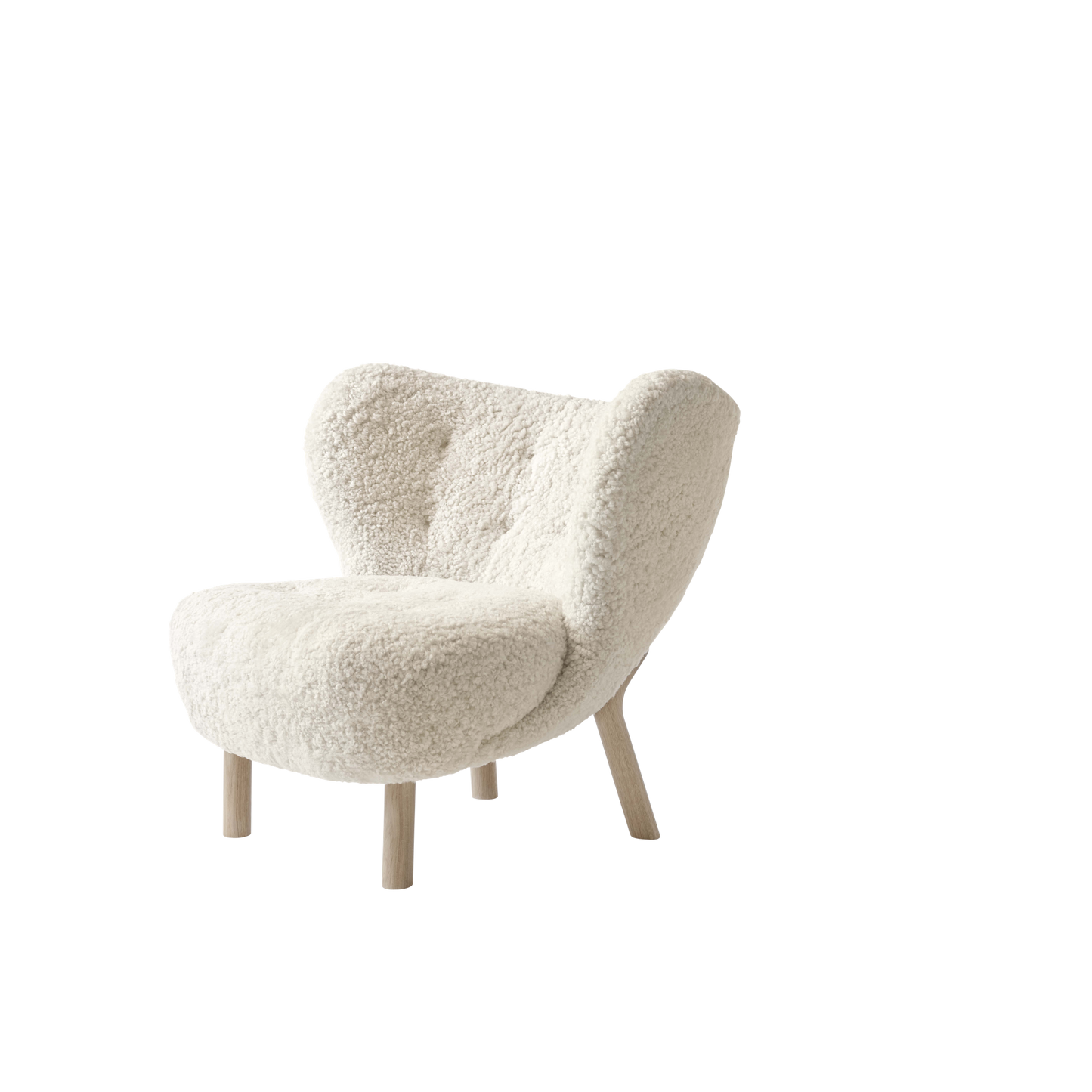 Little Petra VB1 Armchair by &tradition #Sheepskin Moonlight/White Oiled Oak