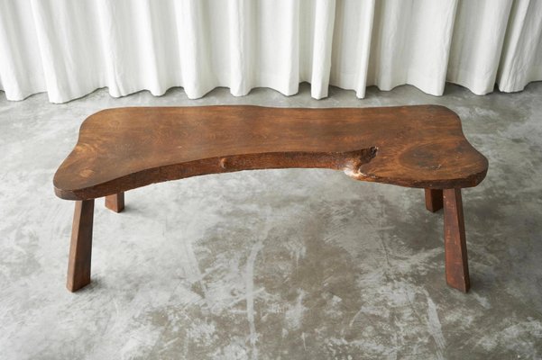 Live Edge Elm Coffee Table, 1940s-FEW-2024248