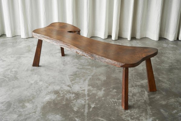 Live Edge Elm Coffee Table, 1940s-FEW-2024248