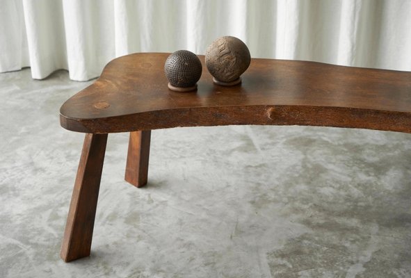 Live Edge Elm Coffee Table, 1940s-FEW-2024248