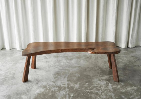 Live Edge Elm Coffee Table, 1940s-FEW-2024248