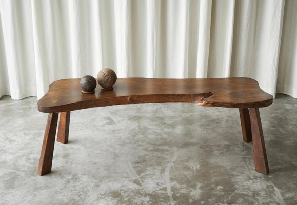 Live Edge Elm Coffee Table, 1940s-FEW-2024248