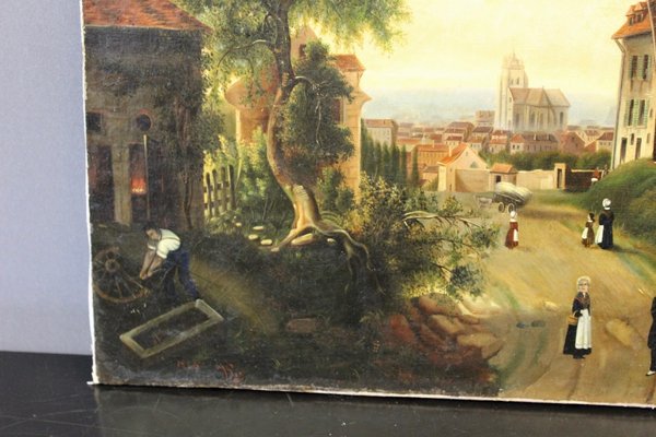 Lively Village Painting, 1846, Oil on Canvas-BCR-1299795