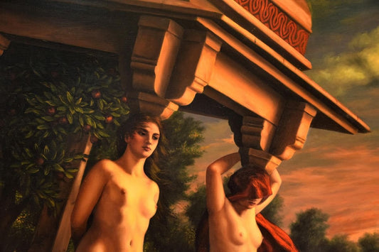 Living Caryatids - Original Oil Painting by Marco Rossati - 1985 ca. 1985 ca.