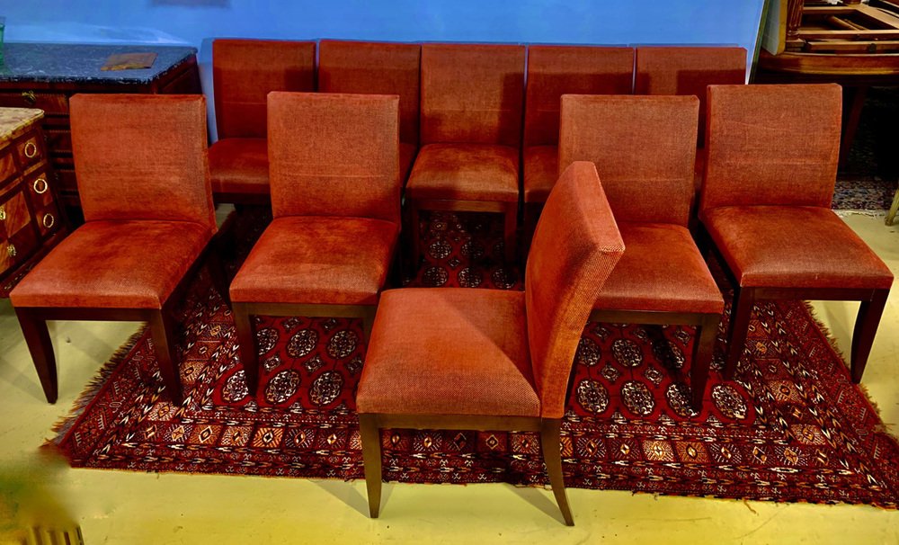 Living Room Chairs, Paris, 1980s, Set of 10