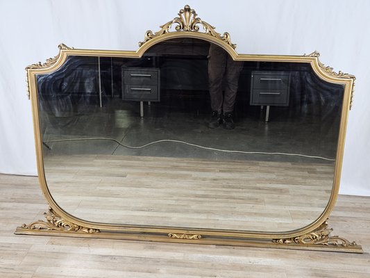 Living Room Mirror in Golden Wood, Italy, 1960s-ZUW-1731635