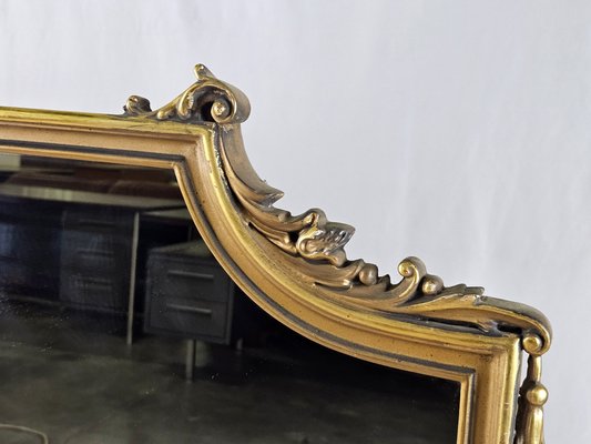 Living Room Mirror in Golden Wood, Italy, 1960s-ZUW-1731635