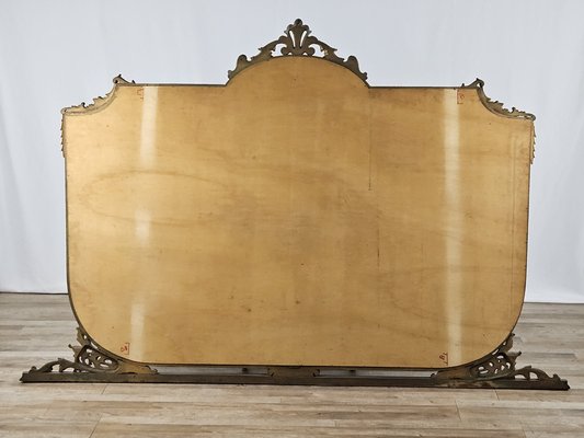 Living Room Mirror in Golden Wood, Italy, 1960s-ZUW-1731635