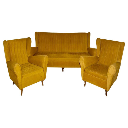 Living Room Set attributed to Gio Ponti, 1950s, Italy, Set of 3