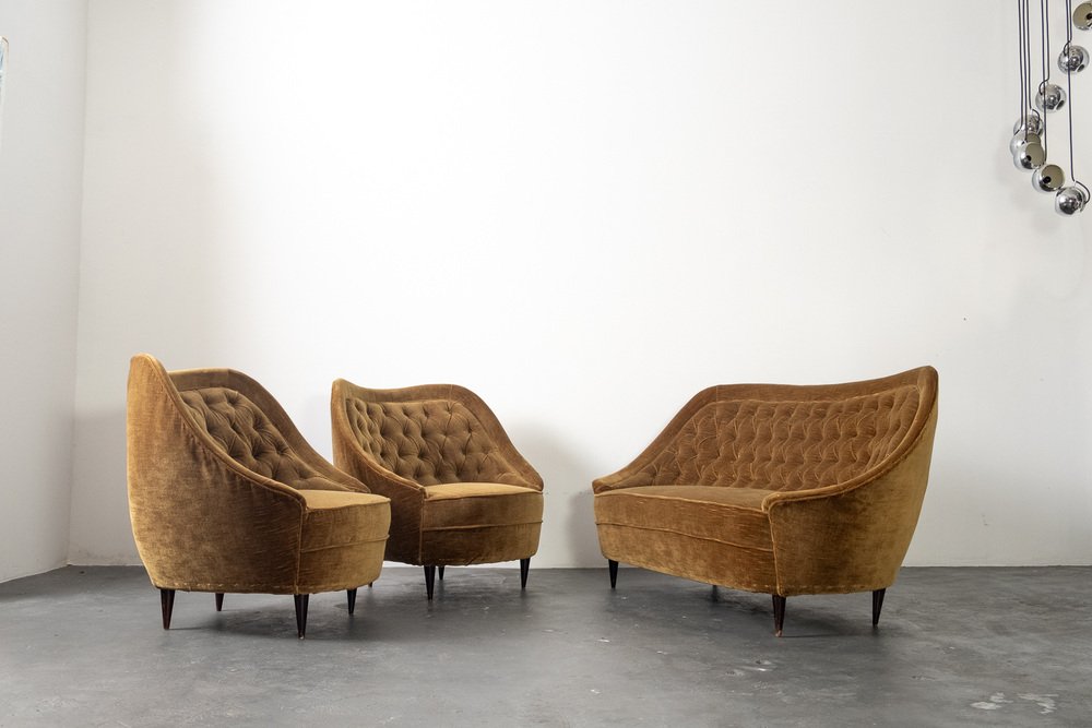 Living Room Set attributed to Gio Ponti for Casa E Giardino, 1950s, Set of 3