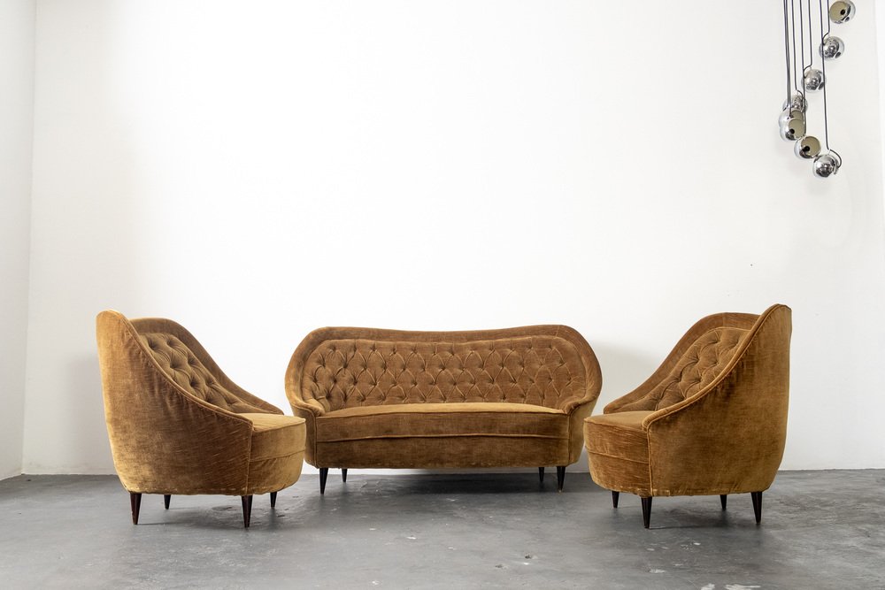 Living Room Set attributed to Gio Ponti for Casa E Giardino, 1950s, Set of 3