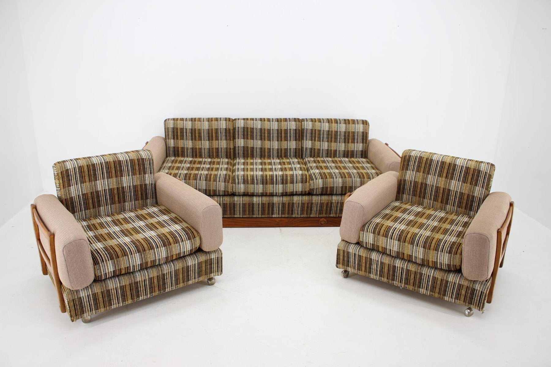 Living Room Set by Drevotvar, Czechoslovakia, 1970s, Set of 3